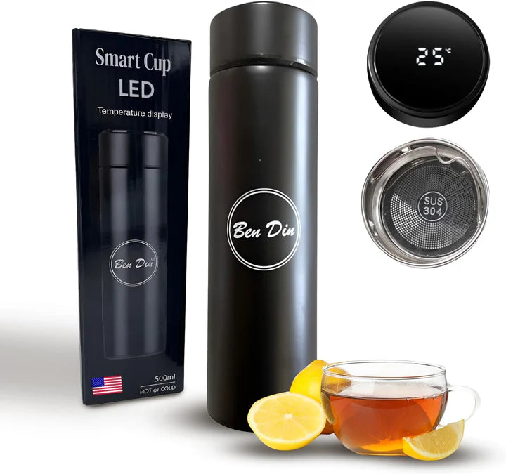 Premium Smart Thermos Water Bottle (500ml) – Stainless Steel Vacuum Insulated Flask with LED Touch Screen Temperature Display